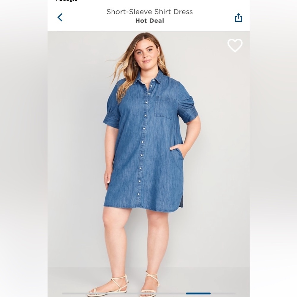 NWT Old Navy denim short sleeve shirt dress sz. XXLT